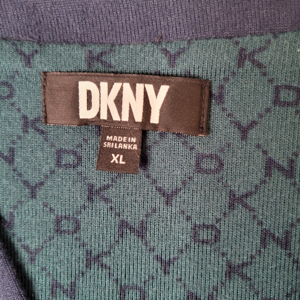 DKNY Womens Teal Logo Print Henley Top and Wide Leg Pajama Set XL New Lounge - Picture 12 of 16
